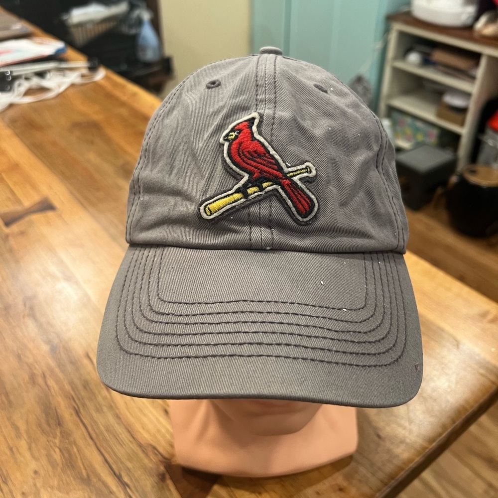 47 Brand Gray Baseball Cap with Red St. Louis Cardinal Logo